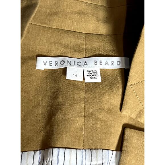 Veronica Beard Womens Amika Vest Sz 14 Camel Linen Corpcore Office Siren - Picture 4 of 13